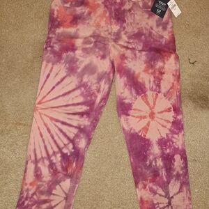 GAP Tie-Dye Purple and Pink Straight Leg Jeans